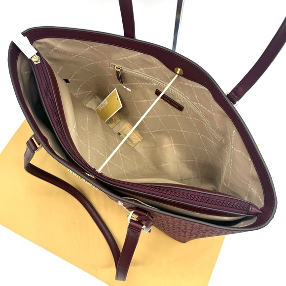 Michael Kors Bag Large Sheila Mf Tote Bag Ox Blood Multi - Picture 9 of 10